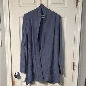 NWT Cyrus Women's Open Front Denim Heather Cardigan Sweater Size XL